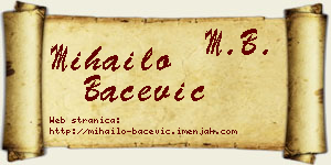 Mihailo Bačević vizit kartica